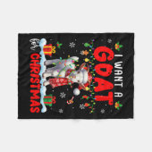 I Want A Goat For Christmas Santa Goat Farmer Ranc Fleecedecke (Vorderseite (Horizontal))