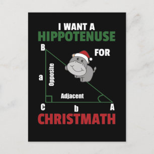 I Want A Hippo For Christmas Cute Hippos Feiertagspostkarte