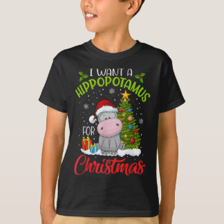 i want a hippopotamus christmas xmas hippo kid T-Shirt