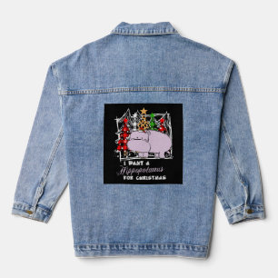 I Want A Hippopotamus For Christmas Funny Jeansjacke