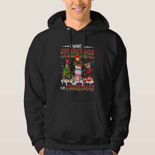 I Want A Hippopotamus For Christmas Santa Reindeer Hoodie (Vorderseite)