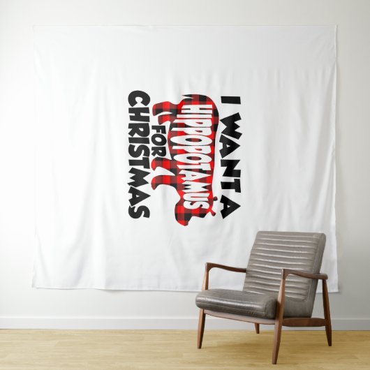 I Want a Hippopotamus for Christmas Wandteppich (Beispiel (Horizontal))