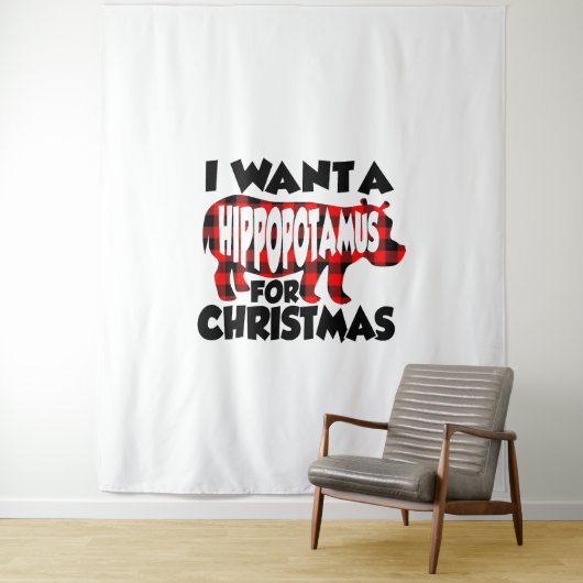 I Want a Hippopotamus for Christmas Wandteppich (Beispiel)