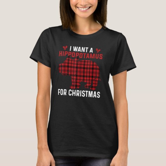 I Want A Hippopotamus For Christmas Xmas Hippo 2 T-Shirt (Vorderseite)