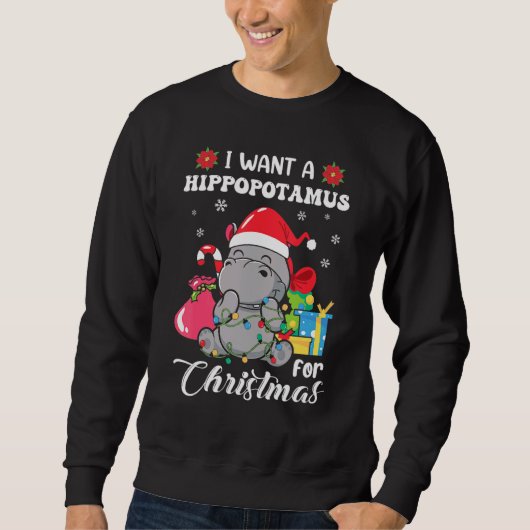 I Want A Hippopotamus For Christmas Xmas Hippo For Sweatshirt (Vorderseite)