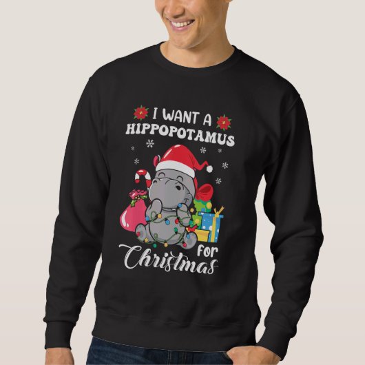 I Want A Hippopotamus For Christmas Xmas Hippo for Sweatshirt (Vorderseite)