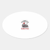 I Want A Hippopotamus For Christmas - Xmas Hippo ( Ovaler Aufkleber (Vorderseite)