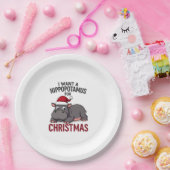 I Want A Hippopotamus For Christmas - Xmas Hippo ( Pappteller (Party)