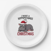 I Want A Hippopotamus For Christmas - Xmas Hippo ( Pappteller (Vorderseite)