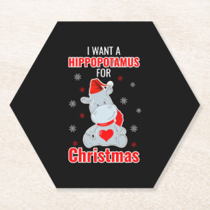 I Want A Hippopotamus For Christmas - Xmas Hippo Untersetzer