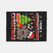I Want A Hiptamus Christmas Funny Xmas Hip Lover Fleecedecke (Vorderseite (Horizontal))