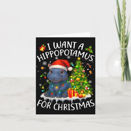 I Want A Hiptamus Christmas Xmas Hip Lover Women G Karte (Vorderseite)