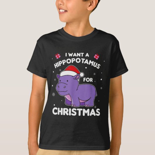 I Want A Hiptamus For Christmas Sweet Hips T-Shirt (Vorderseite)