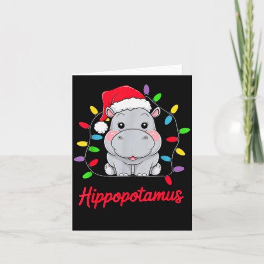 I Want A Hiptamus For Christmas Xmas Hip Lover Fun Karte (Vorderseite)