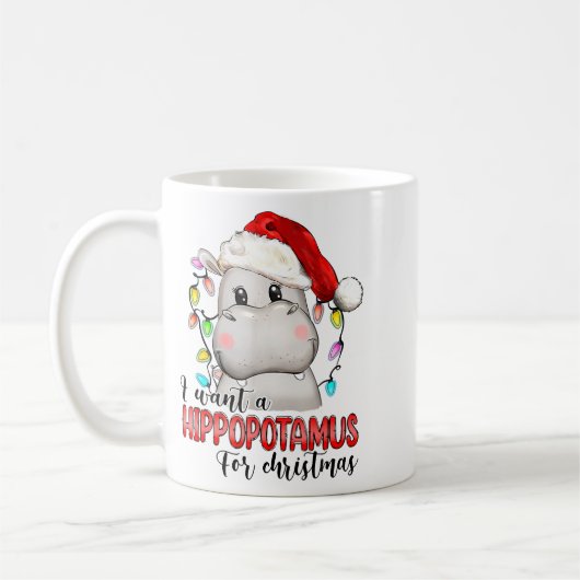 I Want A Hiptamus For Christmas Xmas Hip Lover  Kaffeetasse (Links)
