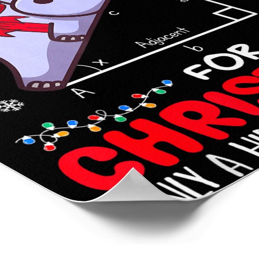 I Want A Hiptenuse For Christmath Math Teacher Chr Poster (Ecke)