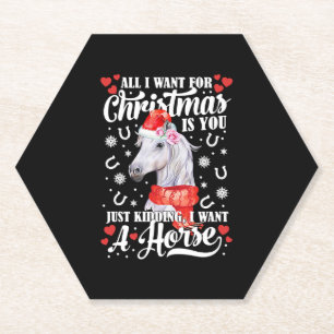 I Want A Horse Christmas Horse Shirt Untersetzer