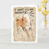 I Want Cillian Murphy – Fangirl Shiba Inu Card Karte (Gelbe Blume)