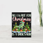 I Want For Christmas Is A Dinosaur Xmas Tree Light Karte (Vorderseite)