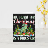 I Want For Christmas Is A Dinosaur Xmas Tree Light Karte (Gelbe Blume)