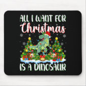 I Want For Christmas Is A Dinosaur Xmas Tree Light Mousepad (Vorne)