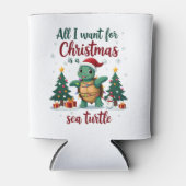 I Want For Christmas Is A Sea Turtle Xmas Tree Lig Dosenkühler (Vorderseite)