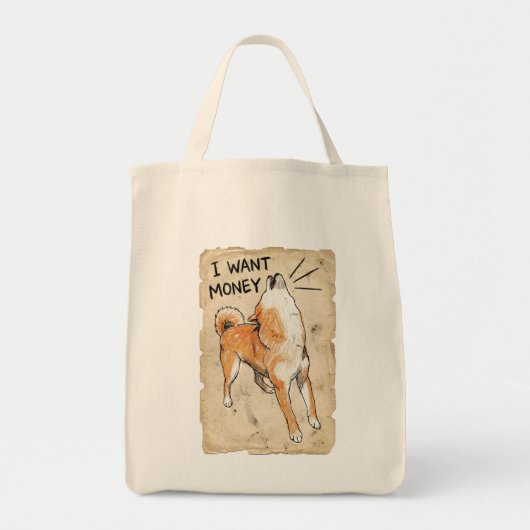 I Want Money – Screaming Shiba Inu Meme Art Bag Tragetasche (Vorne)