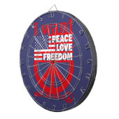 I WANT PEACE LOVE FREEDOM AND I`am not a hippie by Dartscheibe (Vorderseite rechts)
