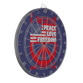I WANT PEACE LOVE FREEDOM AND I`am not a hippie by Dartscheibe (Vorderseite Links)