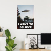 I Want To Believe UFO Retro Poster (Heimbüro)