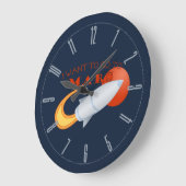I Want To Go To Mars Große Wanduhr (Winkel)