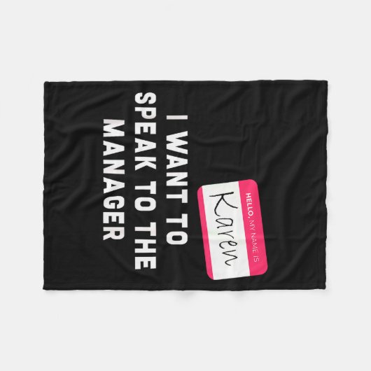 I Want To Speak To The Manager Karen Halloween Cos Fleecedecke (Vorderseite (Horizontal))