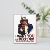I Want You - Obama Political Postcard Postkarte (Stehend Vorderseite)
