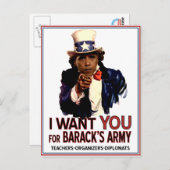 I Want You - Obama Political Postcard Postkarte (Vorne/Hinten)