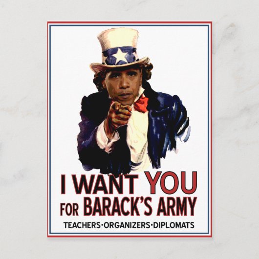 I Want You - Obama Political Postcard Postkarte (Vorderseite)