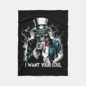 I Want Your Soul – Skeleton Sam Creepy Halloween H Fleecedecke (Vorderseite)