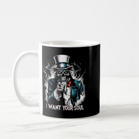 I Want Your Soul – Skeleton Sam Creepy Halloween H Kaffeetasse (Links)