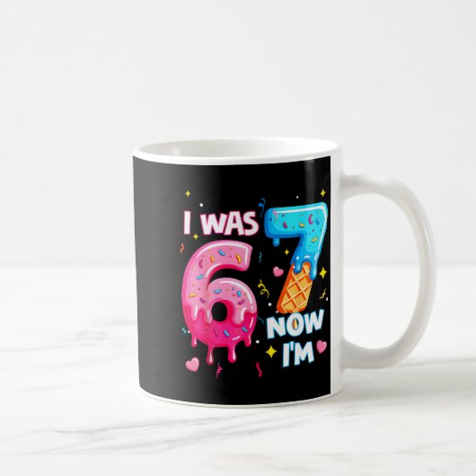 I Was 6 Now 7 7th Birthday Ice Cream Dripng Kids 6 Kaffeetasse (Rechts)