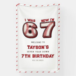 I Was 6, Now I’m 7 – Baseball 7th Birthday Banner