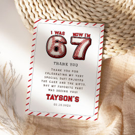 I Was 6, Now I’m 7 – Baseball 7th Birthday Dankeskarte