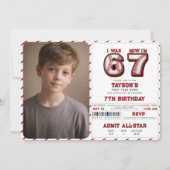 I Was 6, Now I’m 7 – Baseball 7th Birthday Einladung (Vorderseite)