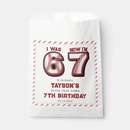 I Was 6, Now I’m 7 – Baseball 7th Birthday Geschenktütchen (Vorderseite)
