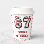 I Was 6, Now I’m 7 – Baseball 7th Birthday Pappbecher (Rückseite)