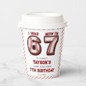 I Was 6, Now I’m 7 – Baseball 7th Birthday Pappbecher (Vorderseite)