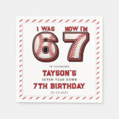 I Was 6, Now I’m 7 – Baseball 7th Birthday Serviette (Vorderseite)