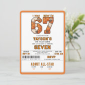 I Was 6, Now I’m 7 – Basketball 7th Birthday Einladung (Stehend Vorderseite)