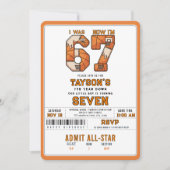 I Was 6, Now I’m 7 – Basketball 7th Birthday Einladung (Vorderseite)