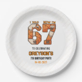 I Was 6 Now I’m 7 Basketball – 7th Birthday Party Pappteller (Vorderseite)