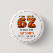 I Was 6, Now I’m 7 Basketball – All-Star Birthday Button (Vorderseite)