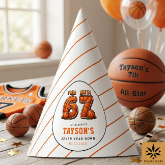 I Was 6, Now I’m 7 Basketball – All-Star Birthday  Partyhütchen